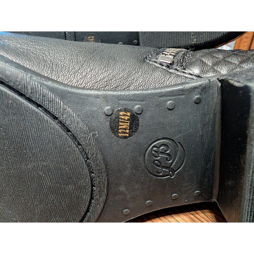 Lucky Brand Bartolino Black Leather Zippered Ankle Boots Size 12 NEW - Picture 4 of 9